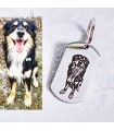 Nerezová vojenská psí známka s fotkou